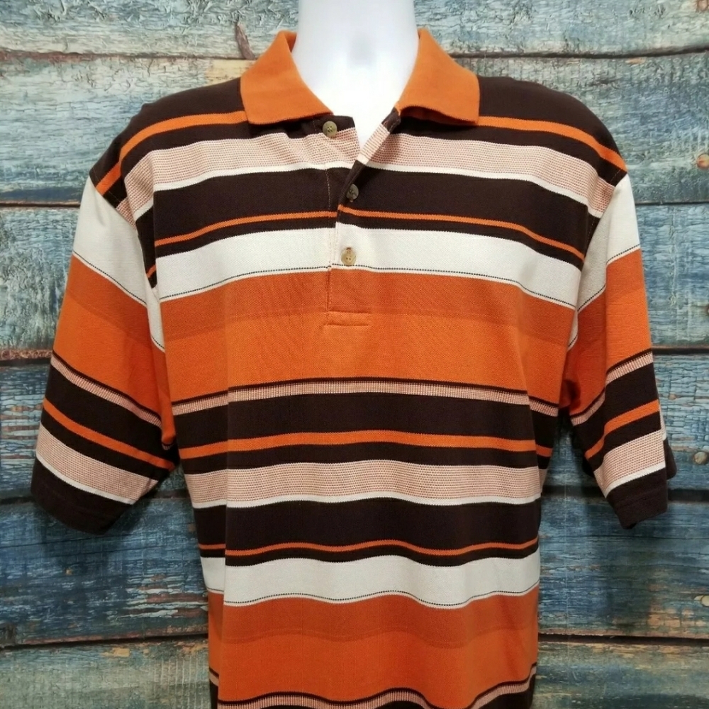 North 15 Mens Polo Shirt Stripe Short Sleeve 2XL